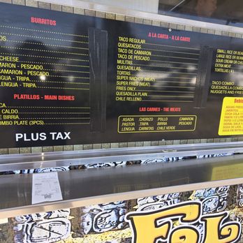 Tacos El Mayita - Menu. Prices taped over - Food Trucks Near Me - Stockton, California Tacos El Mayita - Menu. Prices taped over - Food Trucks Near Me - Stockton, California