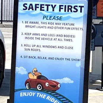 Quick Quack Car Wash - Important warnings for adults and kids alike. The lights do flash, so be aware with seizure prone kiddos! - Car Wash Near Me - Hollister, California
