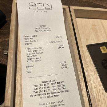 Oncheon - My bill - Korean Near Me - New York, New York Oncheon - My bill - Korean Near Me - New York, New York