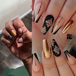 Twins Nail & Lash - Left pic is my nails & right side is picture I showed Cassie