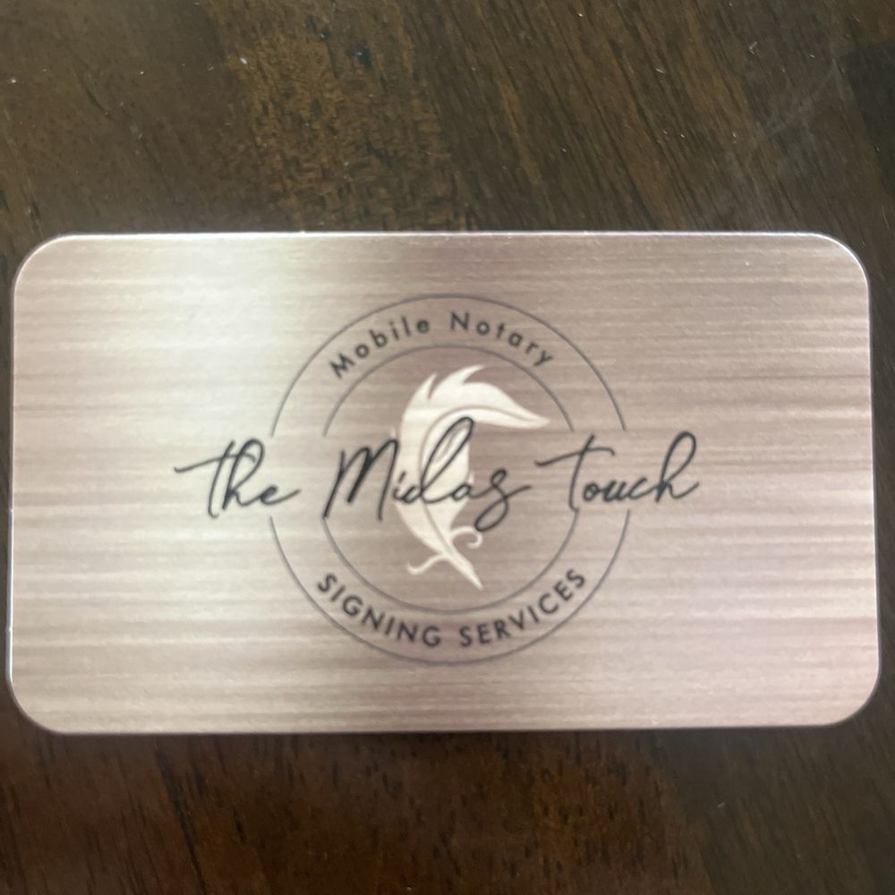 The Midas Touch Mobile Notary - Business card - Notaries Near Me The Midas Touch Mobile Notary - Business card - Notaries Near Me