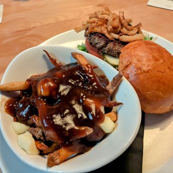 The Brew Table - Burger.upgraded to poutine side. $23 It was ok. - Beer Bar Near Me - Ottawa, Ontario