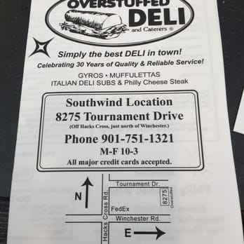 Overstuffed Deli - The cover of the menu - Delis Near Me - Memphis, Tennessee Overstuffed Deli - The cover of the menu - Delis Near Me - Memphis, Tennessee