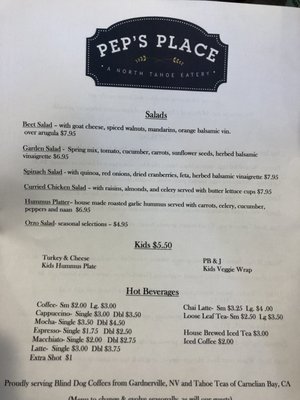 Menu photo 6 Peps Place Tahoe Vista, CA Menu photo 6 Peps Place Tahoe Vista, CA