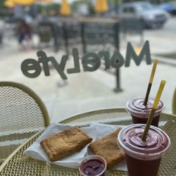 MoreLyfe Juice - Lentil and Jerk Plantain Patties + Give Life Shot + More Life Smoothies