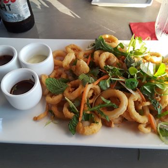 Red 36 - How did I forget ree calamari. It was DELICIOUS!!!! The dipping sauces were unconventional and yummy. - Seafood Near Me - Mystic, Connecticut Red 36 - How did I forget ree calamari. It was DELICIOUS!!!! The dipping sauces were unconventional and yummy. - Seafood Near Me - Mystic, Connecticut