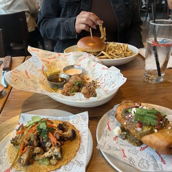 Simmzy's - Jr Cheeseburger | Garlic Aioli Fries | Roasted Cali-flower Taco | Sweet and Spicy Crispy Cali-Flower | Bean and Cheese Chimichanga - Gastropubs Near Me - Long Beach, California Simmzy's - Jr Cheeseburger | Garlic Aioli Fries | Roasted Cali-flower Taco | Sweet and Spicy Crispy Cali-Flower | Bean and Cheese Chimichanga - Gastropubs Near Me - Long Beach, California