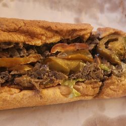 Falone’s - Mushroom cheesesteak with lettuce, tomato, onions and hot peppers