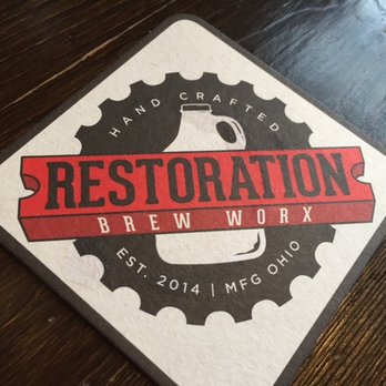 Restoration Brew Worx - Restoration Brew Worx logo coaster - Breweries Near Me - Delaware, Ohio Restoration Brew Worx - Restoration Brew Worx logo coaster - Breweries Near Me - Delaware, Ohio