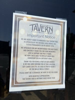 Menu photo 1 Tavern 1888 Eureka, CA