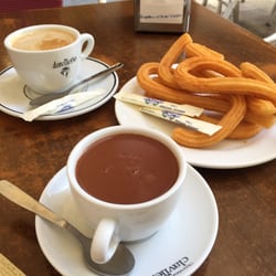 Churreria Santa Faz - Churros and dipping chocolate. They also sell another style of churro. Coffee with milk