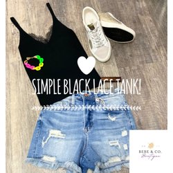 Bebe & Co. Boutique - Need a new simple black lace tank? We've got them!