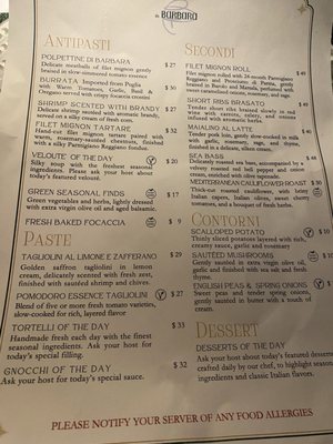 Menu photo 3 Da Barbara Los Angeles, CA