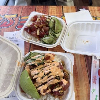 Ry's Poke Shack - (bottom) regulah ahi w/ ponzu crunch + avocado & spicy mayo drizzle. - Hawaiian Near Me - Pasadena, California Ry's Poke Shack - (bottom) regulah ahi w/ ponzu crunch + avocado & spicy mayo drizzle. - Hawaiian Near Me - Pasadena, California