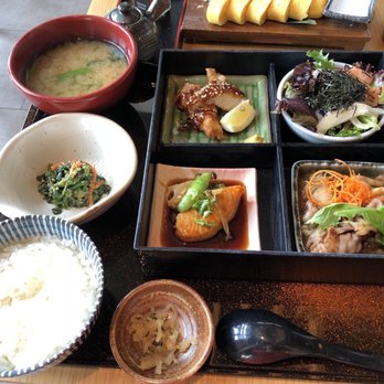 YAYOI - Yayoi Gozen: Teriyaki Salmon (3 stars), Pork Cutlet (3 stars), Salmon Sashimi Salad (4 stars), Wagyu Beef Sukiyaki (3 stars) - Japanese Near Me - Cupertino, California YAYOI - Yayoi Gozen: Teriyaki Salmon (3 stars), Pork Cutlet (3 stars), Salmon Sashimi Salad (4 stars), Wagyu Beef Sukiyaki (3 stars) - Japanese Near Me - Cupertino, California