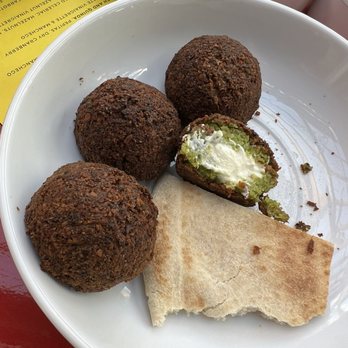 Pomella - Cheese-Stuffed Falafel a d a piece of Pita - Middle Eastern Near Me - Oakland, California