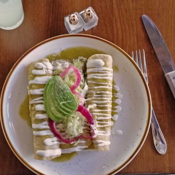 Amano - Enchiladas Verdes, $13 - Cocktail Bars Near Me - Caldwell, Idaho