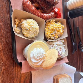 Evie Mae's Pit Barbecue - Ribs and sausage platter - Barbeque Near Me - Wolfforth, Texas Evie Mae's Pit Barbecue - Ribs and sausage platter - Barbeque Near Me - Wolfforth, Texas