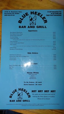 Menu photo 1 Blue Heeler Pocatello, ID