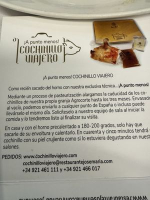 Menu photo 5 Meson de Jose Maria Segovia, SG Menu photo 5 Meson de Jose Maria Segovia, SG