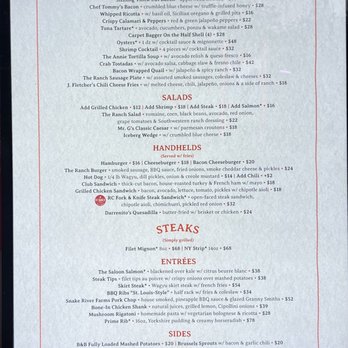 The Ranch Saloon & Steakhouse - 2023 Menu - Steakhouses Near Me - Houston, Texas The Ranch Saloon & Steakhouse - 2023 Menu - Steakhouses Near Me - Houston, Texas