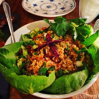 Bida Manda - Crispy Rice Lettuce Wrap Dinner - Laotian Near Me - Raleigh, North Carolina