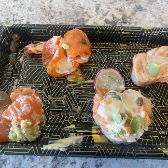 OOKA - Willow Grove - Salmon tasting. 5 different tunas prepared with great fixings. $20 dollars - Japanese Near Me - Willow Grove, Pennsylvania OOKA - Willow Grove - Salmon tasting. 5 different tunas prepared with great fixings. $20 dollars - Japanese Near Me - Willow Grove, Pennsylvania