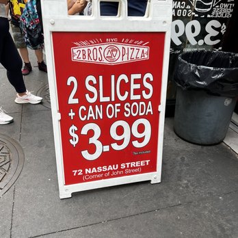 2 Bros Pizza - 2 slices of soda and $ 399 - Pizza Near Me - New York, New York