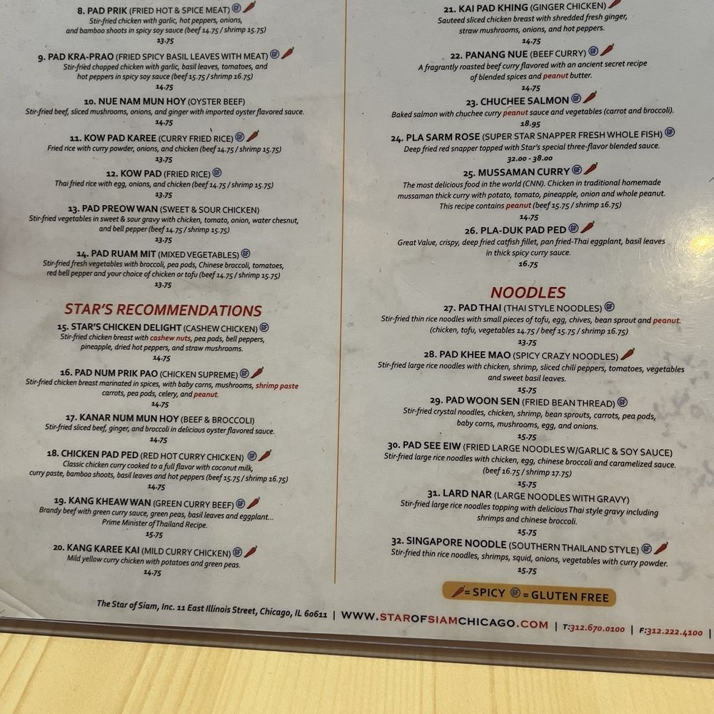 Star of Siam - Menu - Thai Near Me - Chicago, Illinois Star of Siam - Menu - Thai Near Me - Chicago, Illinois