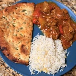 Vatica Indian Cuisine - Khari Lamb Bullet Naan and Rice
