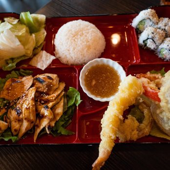 Thai Thani Restaurant - Bento box - Teriyaki chicken with vegetable tempura - Thai Near Me - Walnut Creek, California Thai Thani Restaurant - Bento box - Teriyaki chicken with vegetable tempura - Thai Near Me - Walnut Creek, California