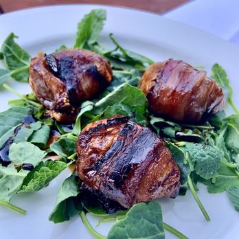 Marché Restaurant - Medjool Dates Wrapped In Applewood Smoked Bacon and Stuffed with Pecorino - French Near Me - Ross, California Marché Restaurant - Medjool Dates Wrapped In Applewood Smoked Bacon and Stuffed with Pecorino - French Near Me - Ross, California