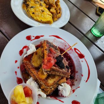O. C. White's Restaurant - 3 egg omlett and loaded French toast - Seafood Near Me - St Augustine, Florida