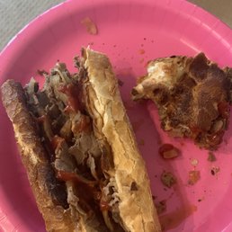 Regular cheesesteak burnt edges, dry steak, barely any cheese.. EXPENSIVE! Regular cheesesteak burnt edges, dry steak, barely any cheese.. EXPENSIVE!