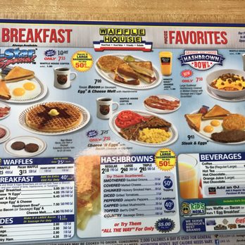 Waffle House - breakfast menu - Diners Near Me - West Monroe, Louisiana