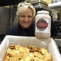 Grab a jug of our Smokehouse Crackers made locally and they go great with everything!