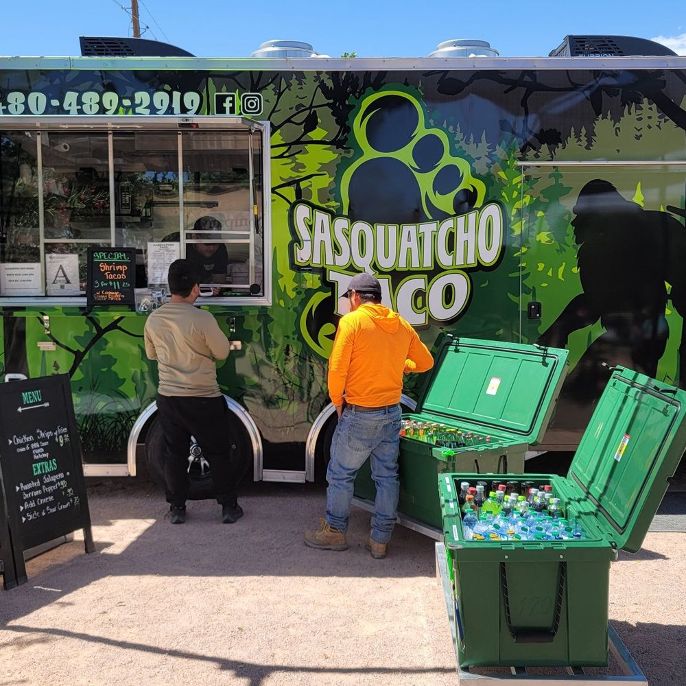 Sasquatcho Taco - Walk-up Food Truck with large eatery area with shade everywhere - Mexican Near Me - Mesa, Arizona Sasquatcho Taco - Walk-up Food Truck with large eatery area with shade everywhere - Mexican Near Me - Mesa, Arizona