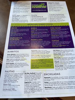 Menu photo 2 Señor Iguanas Louisville, KY