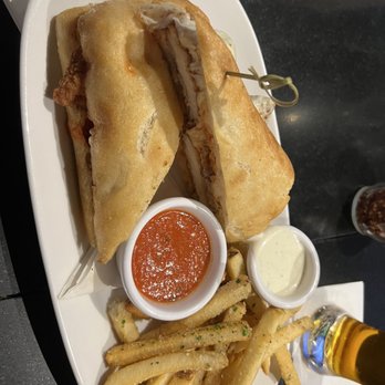Giordano's - Chicken parm sandwich with garlic fries! Amazing! - Pizza Near Me - Chicago, Illinois