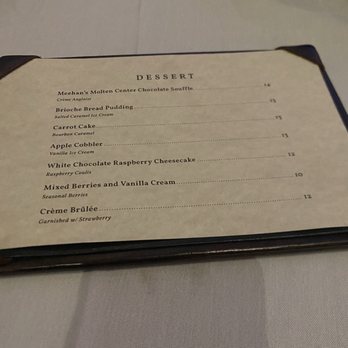 Meehan's Chophouse - Dessert Menu - Steakhouses Near Me - Mansfield, Texas