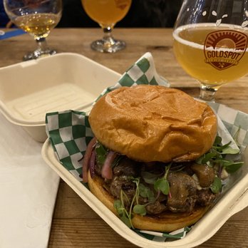 Uptown & Humboldt - FMB Burger: Brioche bread, fig jam, mushrooms, blue cheese, microgreens, and pickled onions. - Food Trucks Near Me - Denver, Colorado Uptown & Humboldt - FMB Burger: Brioche bread, fig jam, mushrooms, blue cheese, microgreens, and pickled onions. - Food Trucks Near Me - Denver, Colorado
