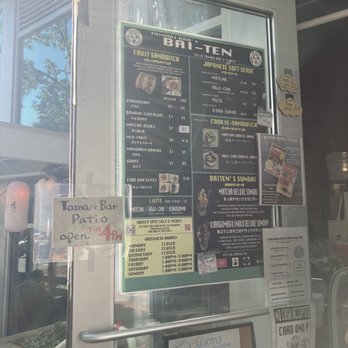 Baiten - Menu on door - Desserts Near Me - Seattle, Washington