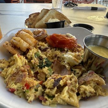The Buttered Biscuit - Shrimp scramble - Breakfast & Brunch Near Me - Little Rock, Arkansas The Buttered Biscuit - Shrimp scramble - Breakfast & Brunch Near Me - Little Rock, Arkansas
