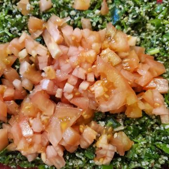 Nina's Bakery - Delicious Tabouli with fresh tomatoes atop upon request. - Bakeries Near Me - Fresno, California Nina's Bakery - Delicious Tabouli with fresh tomatoes atop upon request. - Bakeries Near Me - Fresno, California