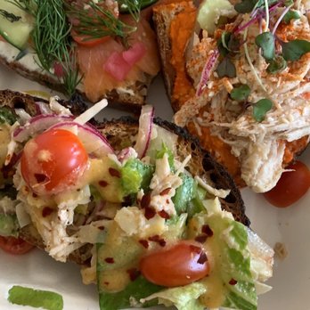 Green Collective Eatery  - Seasonal Chicken Caesar Half Order, Colorado Lox Half Order, & Roasted Red Pepper Chicken Half Order. Perfection. - Breakfast & Brunch Near Me - Denver, Colorado
