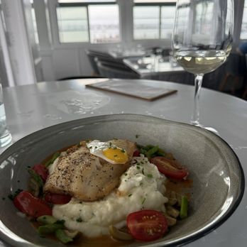 Shorebird - Fish and potatoes and almost finished wine - New American Near Me - San Diego, California Shorebird - Fish and potatoes and almost finished wine - New American Near Me - San Diego, California