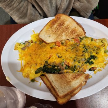 Mr. B's Pancake House - Veggie omelette with toast - Burgers Near Me - Muskegon, Michigan