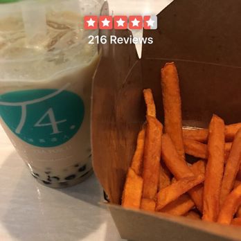 T4 - Panda Milk tea and sweet potato fries - Bubble Tea Near Me - Sacramento, California