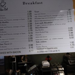 Golden Deli - Breakfast menu 09/2018