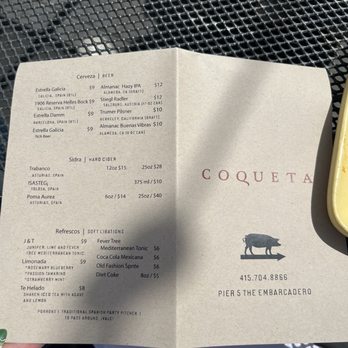Coqueta - Menu (1/3) - Spanish Near Me - San Francisco, California Coqueta - Menu (1/3) - Spanish Near Me - San Francisco, California